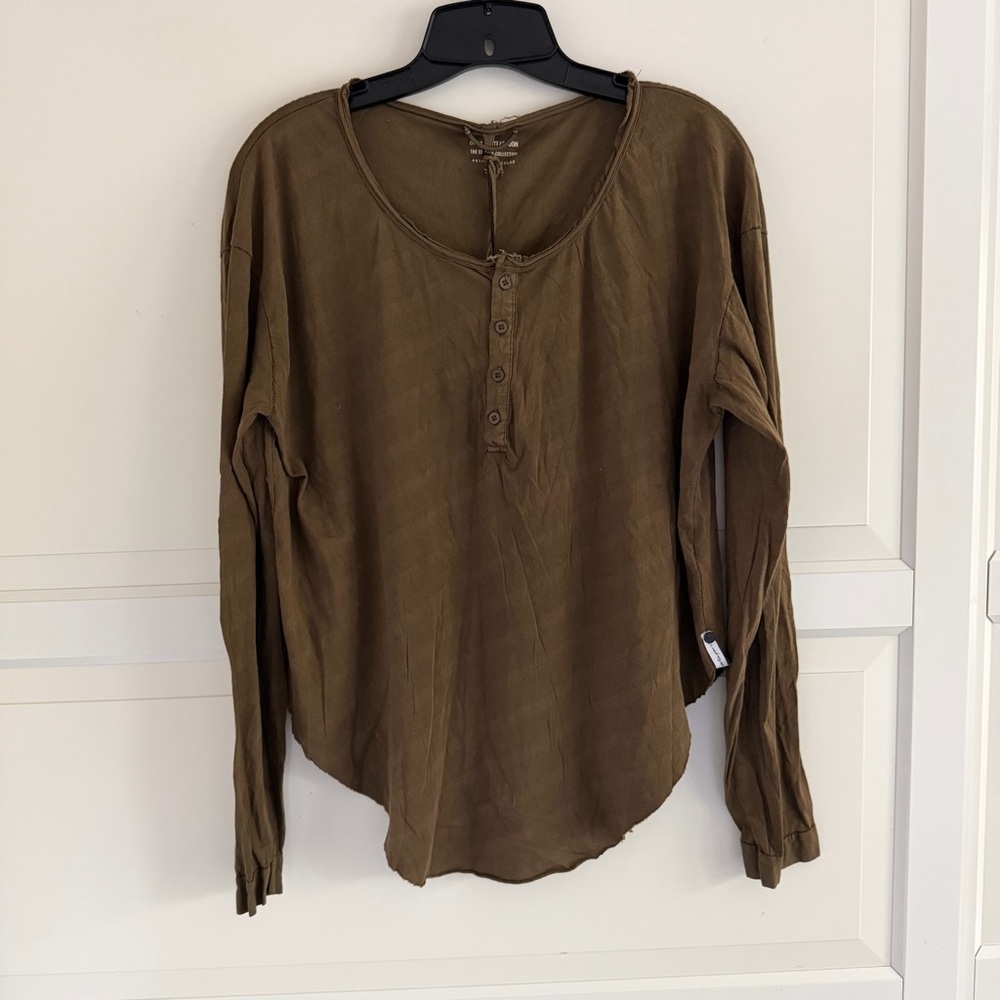 New! One X One Teaspoon The Lux Collection Diego Lounge henley tee 41111